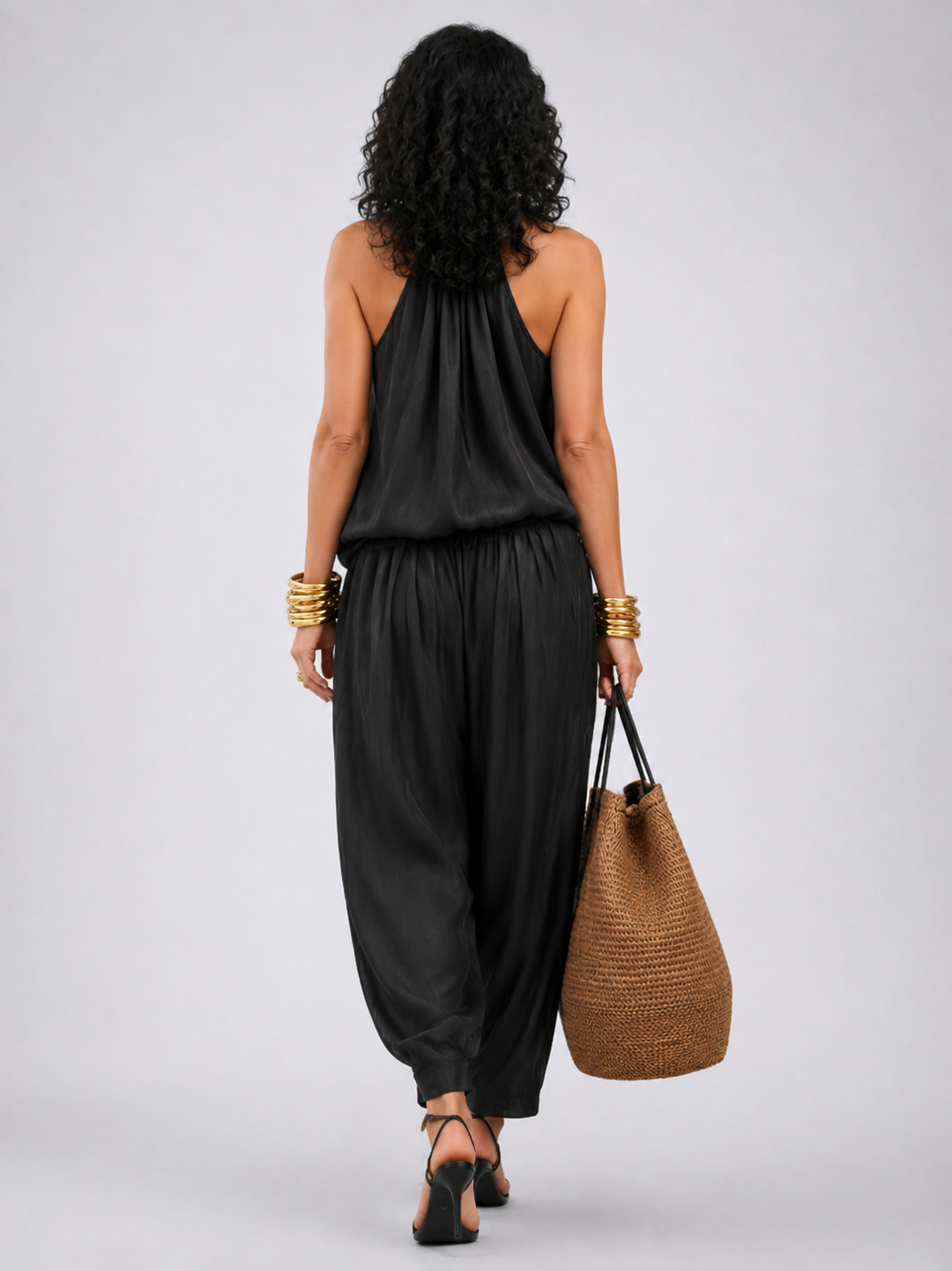 Serena Halter Top and Pleated Pants Set