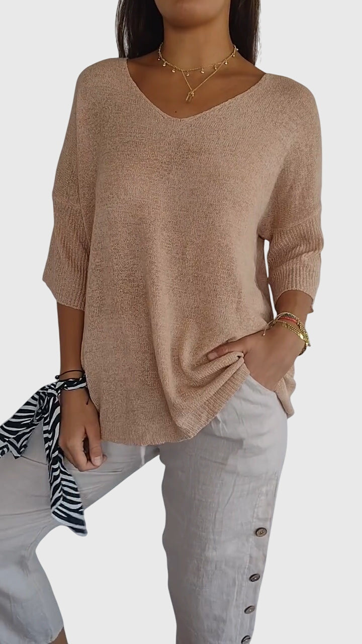 Cassandra™ - Elegant V-Neck Top