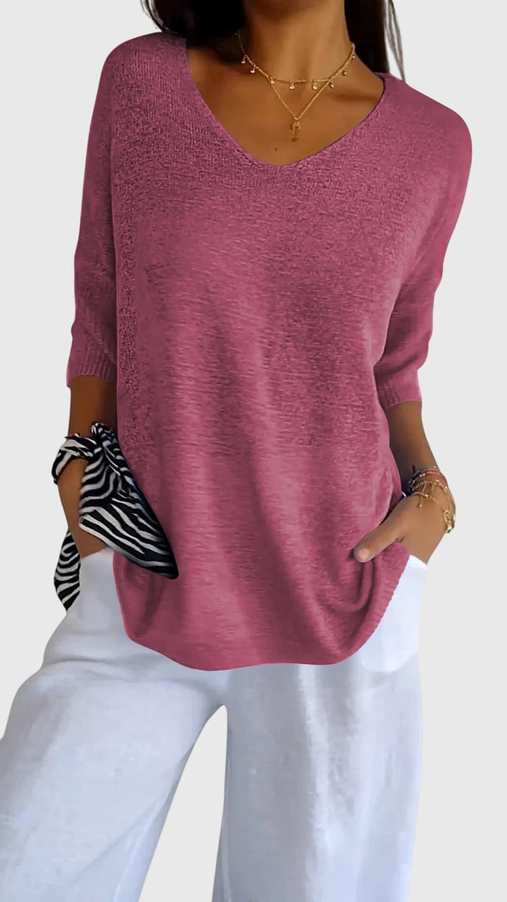 Cassandra™ - Elegant V-Neck Top