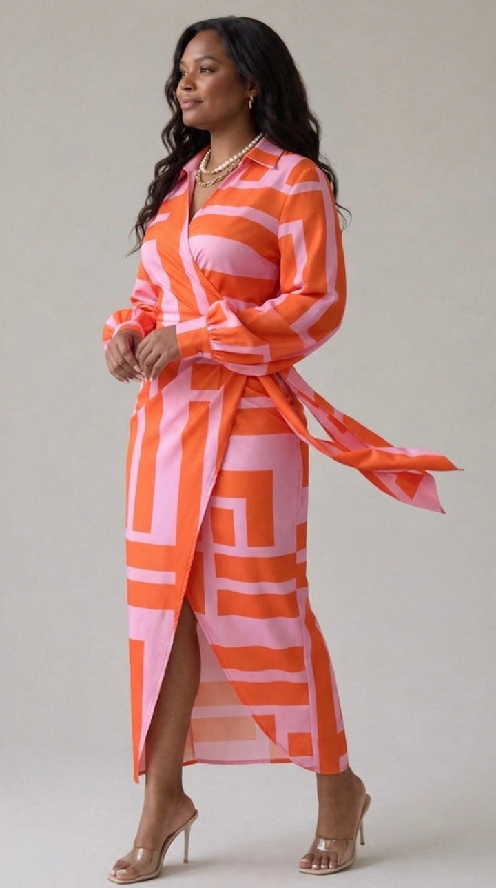 Elvina™ | Printed Wrap Dress