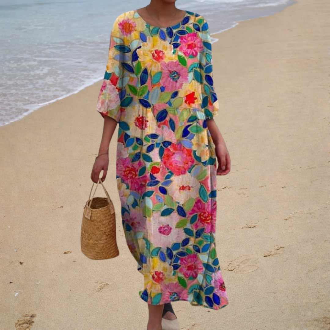Diletta | Long vibrant floral dress