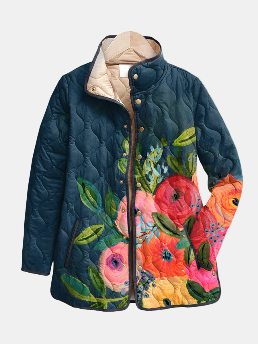 Susan | Vintage Floral Print Quilted Jacket (1+1 Free)