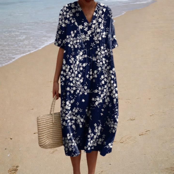 Maristella | Delicate Floral Long Dress