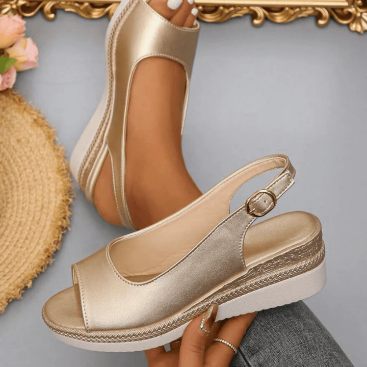 Arlena™ | Open Toe Slingback Wedge Sandals