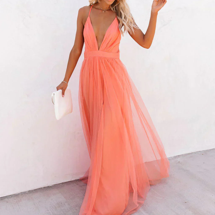 La Scintilla | Coral Light Maxi Dress