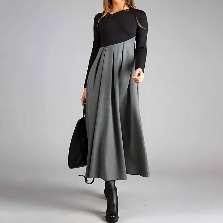 Amara™ | Elegant Two-Tone Maxi Dress