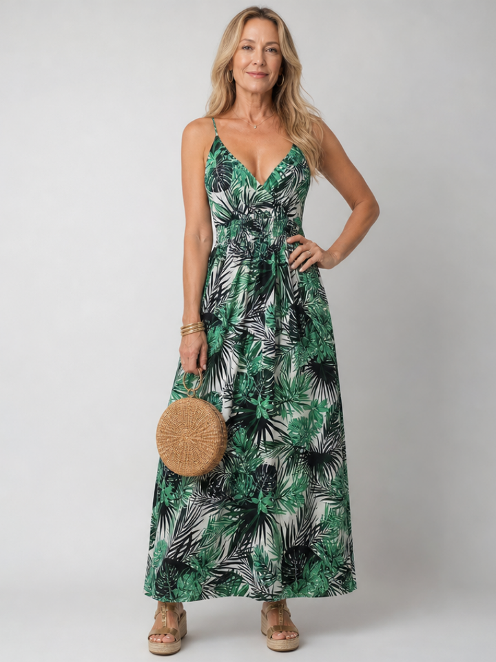 Sheena™ | Tropical Print Summer Maxi Dress