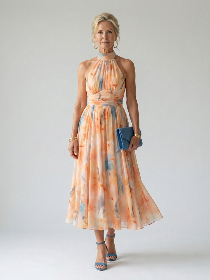 Anthea™ | Soft Halter Midi Dress