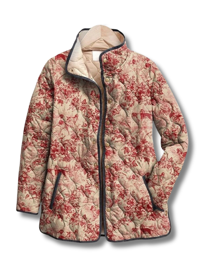 Eileen™ | Charming Vintage Floral Print Quilted Jacket