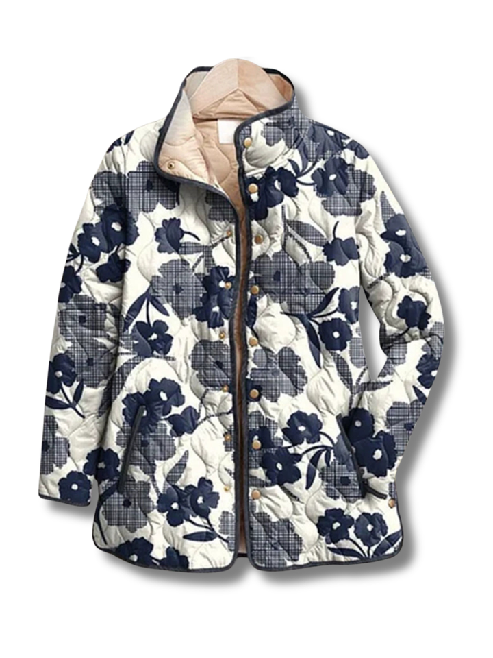 Marsha™ | Charming Vintage Floral Print Quilted Jacket