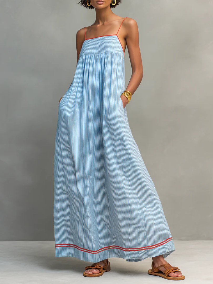 Joanne™ | Long striped dress with thin straps