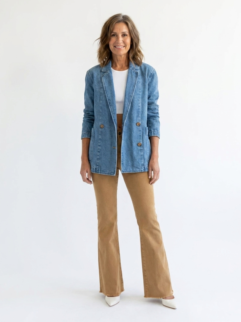 Bobbie™ | Chic Tailored Denim Casual Blazer Jacket