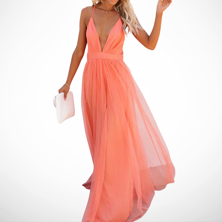 La Scintilla | Coral Light Maxi Dress