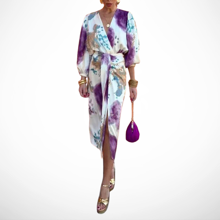 La Scintilla | Elegant Midi Dress with Refined Patterns