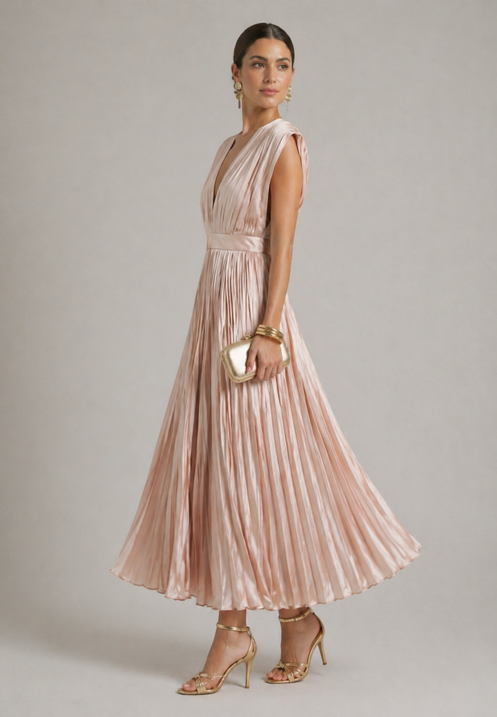 Hattie™ | Timeless Pleated Midi Dress