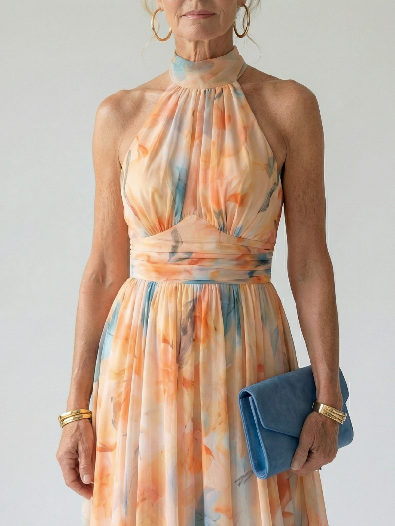 Anthea™ | Soft Halter Midi Dress