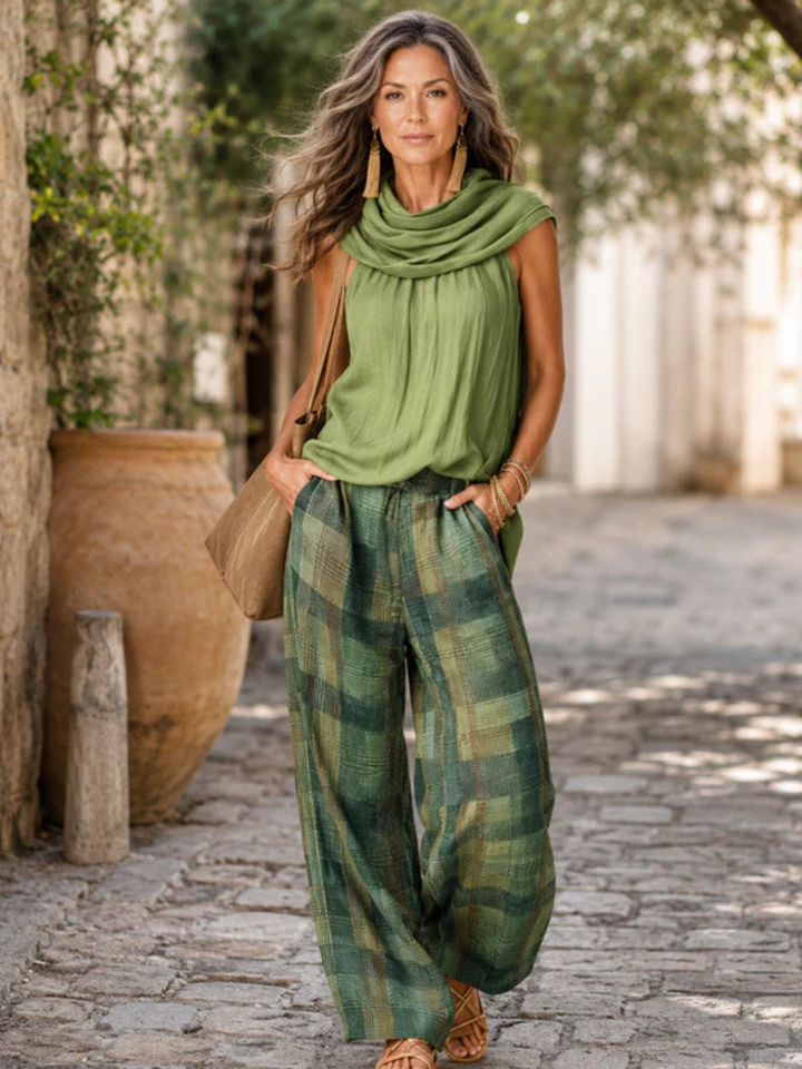Opalina™ | Casual Draped Neck Two Piece Set