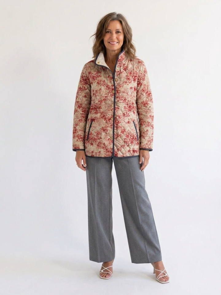 Eileen™ | Charming Vintage Floral Print Quilted Jacket
