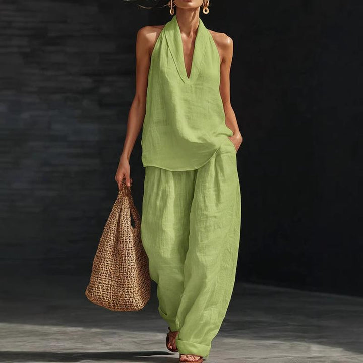 Ainhoa | Two-piece set with linen texture