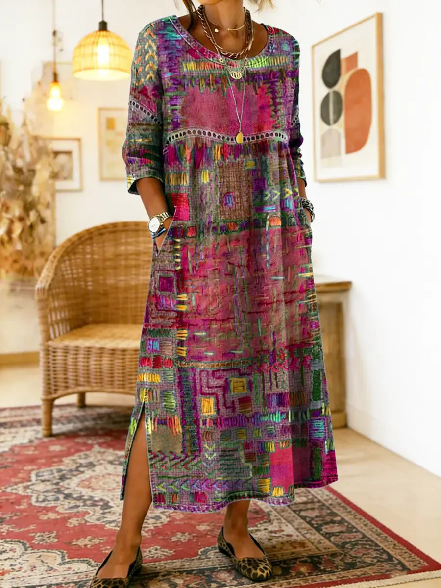 Alysera™ | Abstract Print Cotton Dress