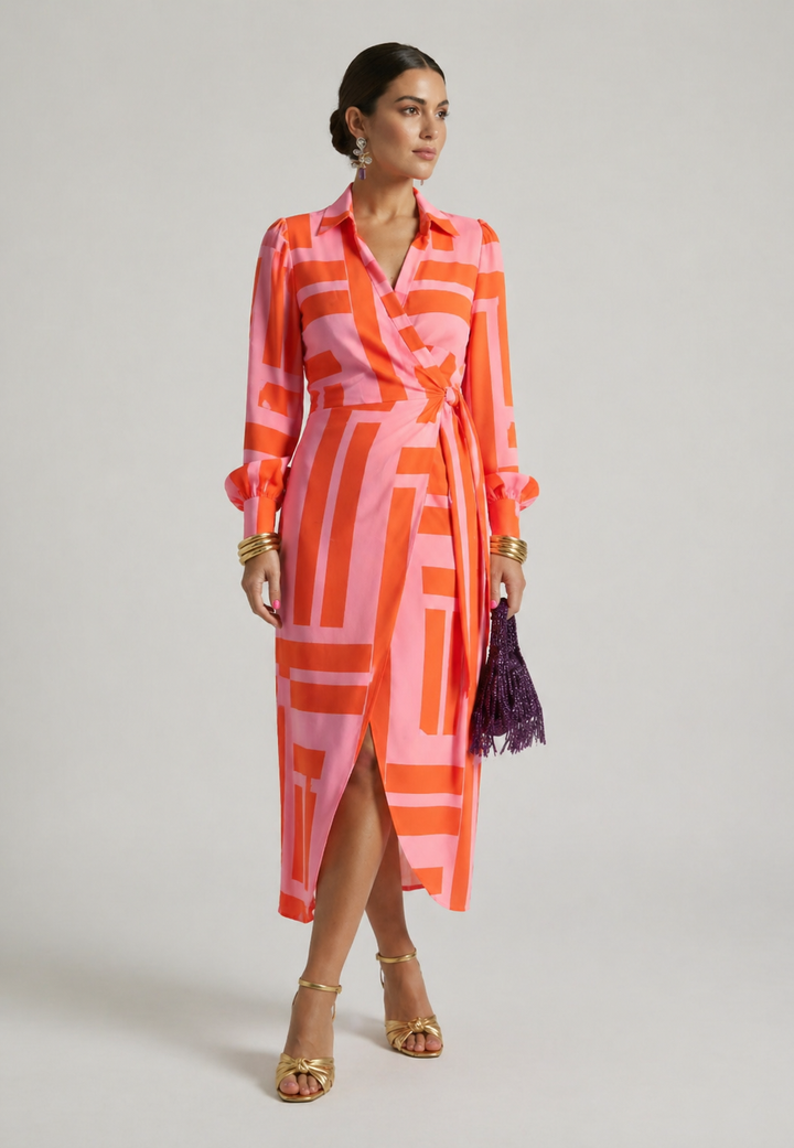 Elvina™ | Printed Wrap Dress