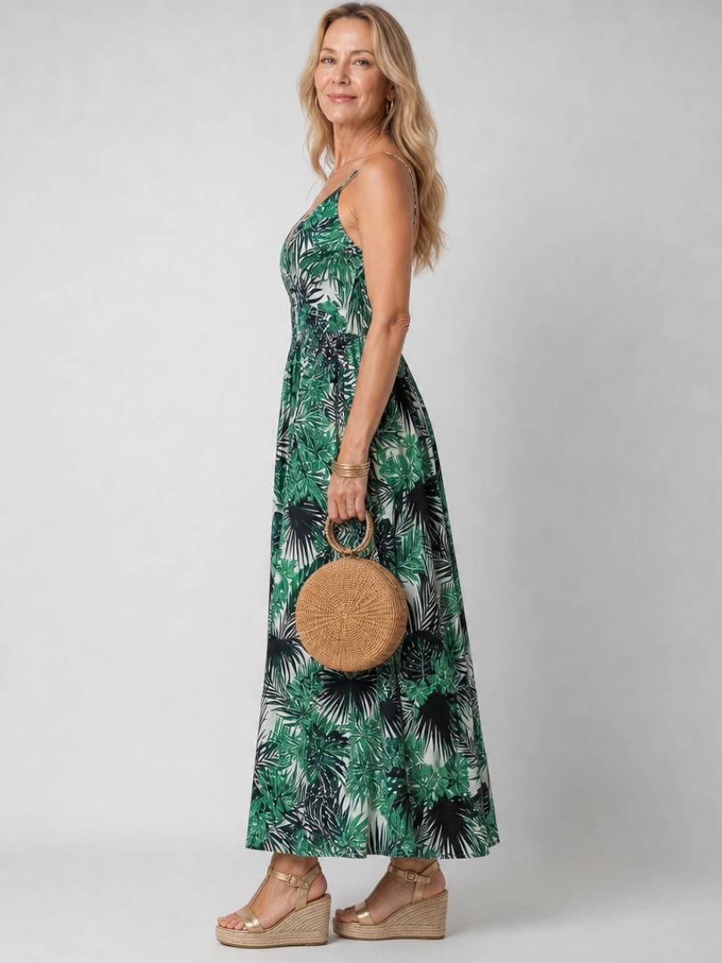 Sheena™ | Tropical Print Summer Maxi Dress
