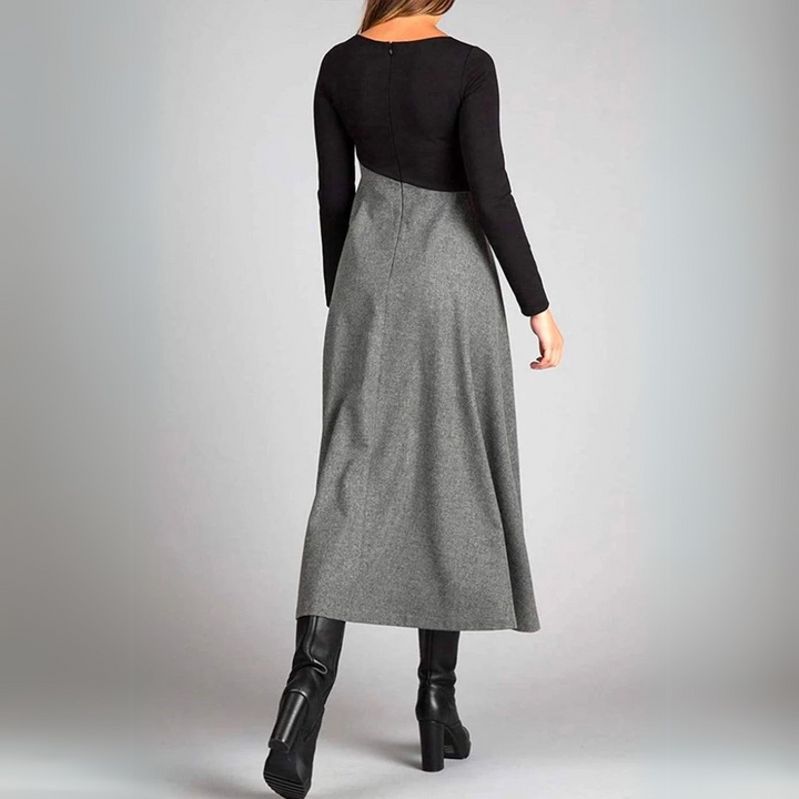 Amara™ | Elegant Two-Tone Maxi Dress
