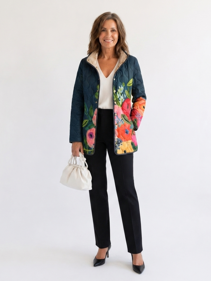 Susan | Vintage Floral Print Quilted Jacket (1+1 Free)