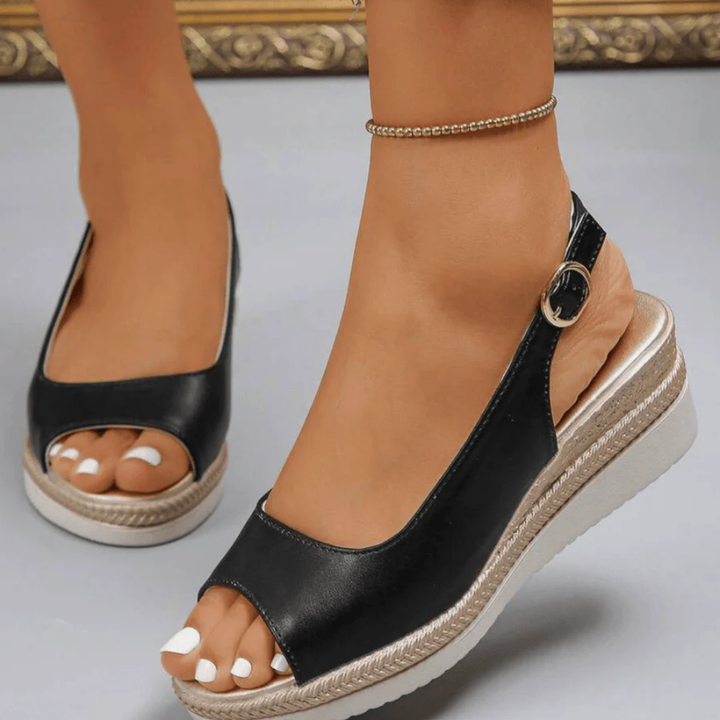 Arlena™ | Open Toe Slingback Wedge Sandals