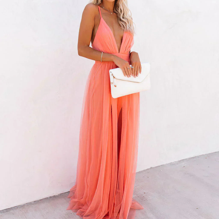 La Scintilla | Coral Light Maxi Dress