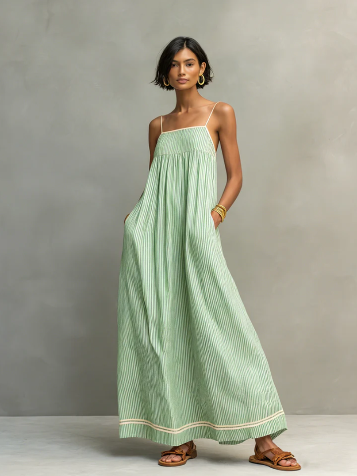 Joanne™ | Long striped dress with thin straps