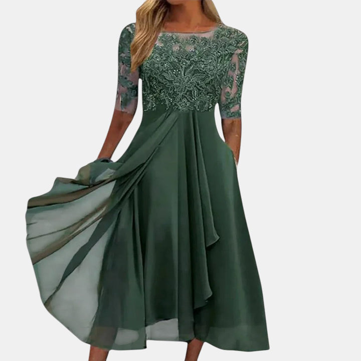 Sabina™ | Soft pleated flowing maxi dress