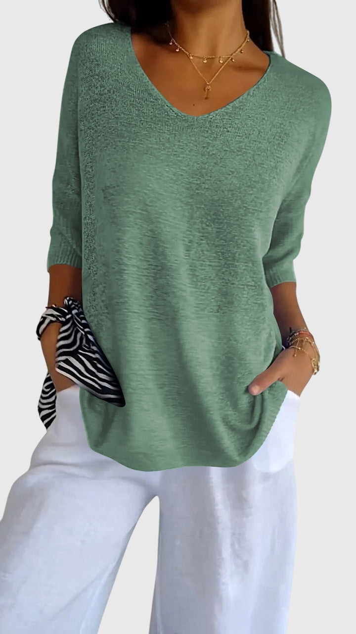 Cassandra™ - Elegant V-Neck Top