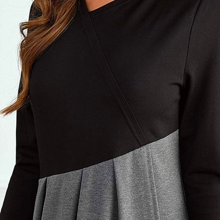Amara™ | Elegant Two-Tone Maxi Dress