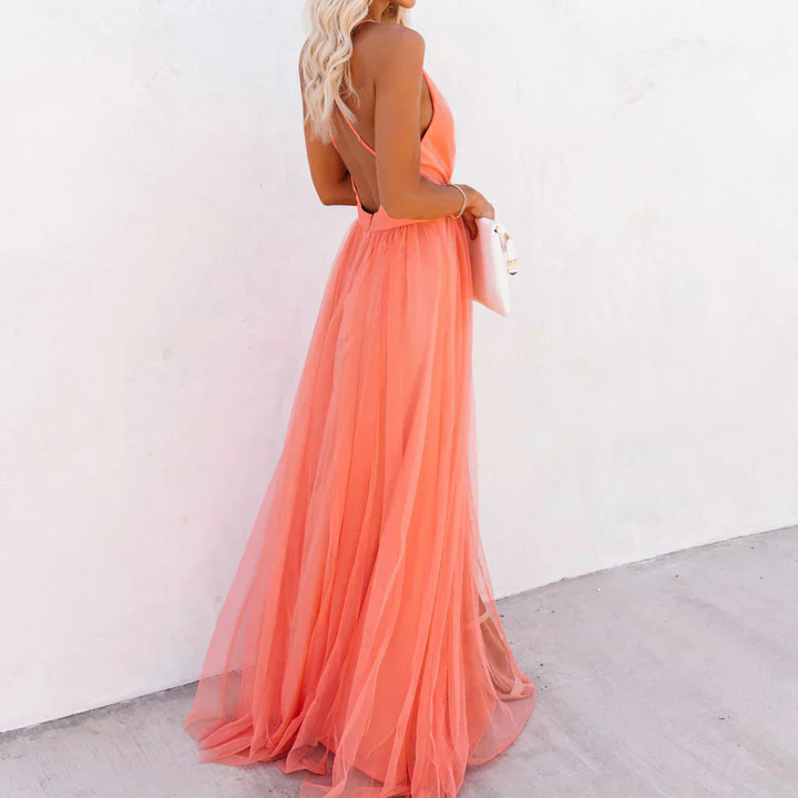 La Scintilla | Coral Light Maxi Dress