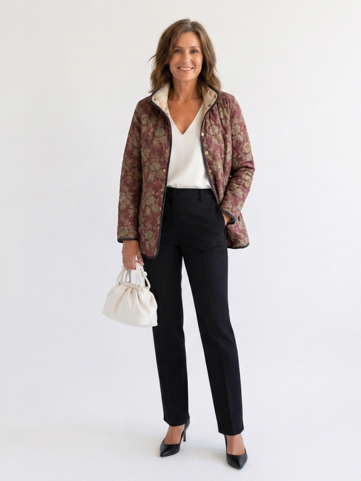 Corinne™ | Retro Floral Print Jacket
