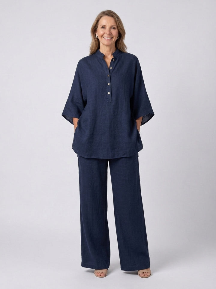 Maribel | Relaxed Batwing Sleeve Top and Wide-Leg Pants Set