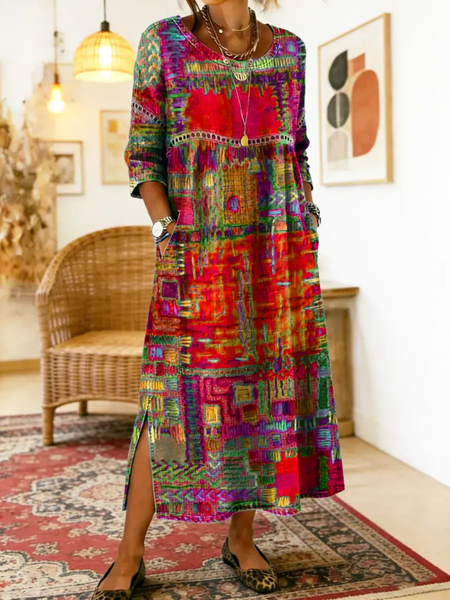 Alysera™ | Abstract Print Cotton Dress