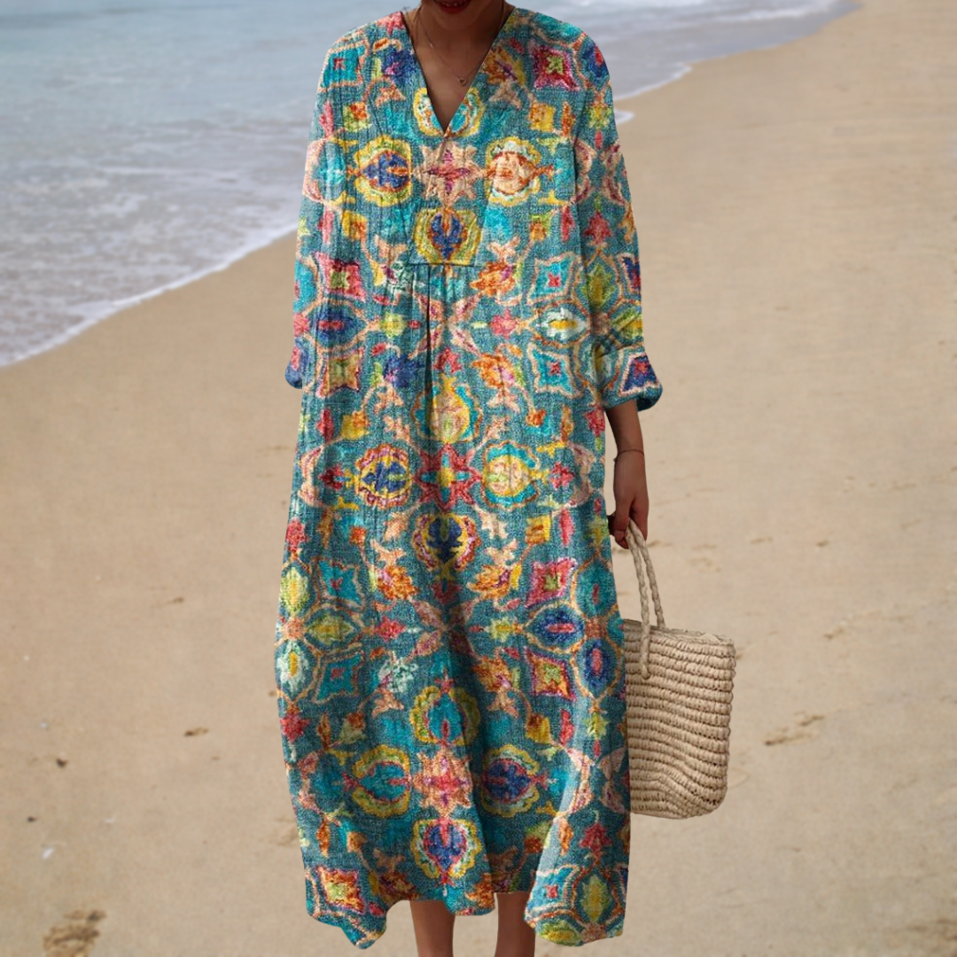 Chiara | Long Dress with Boho Motifs