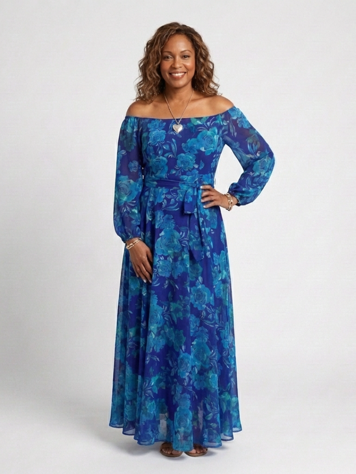Bettie™ | Off Shoulder Floral Maxi Dress