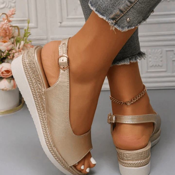 Arlena™ | Open Toe Slingback Wedge Sandals