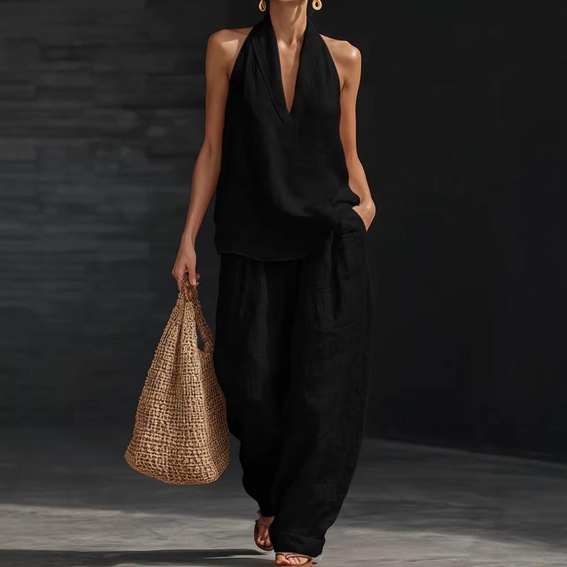 Ainhoa | Two-piece set with linen texture