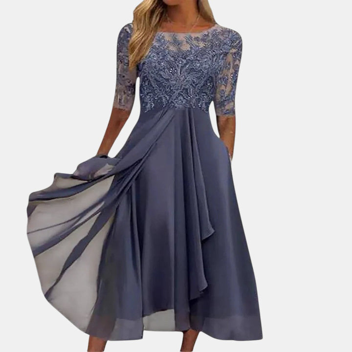 Sabina™ | Soft pleated flowing maxi dress