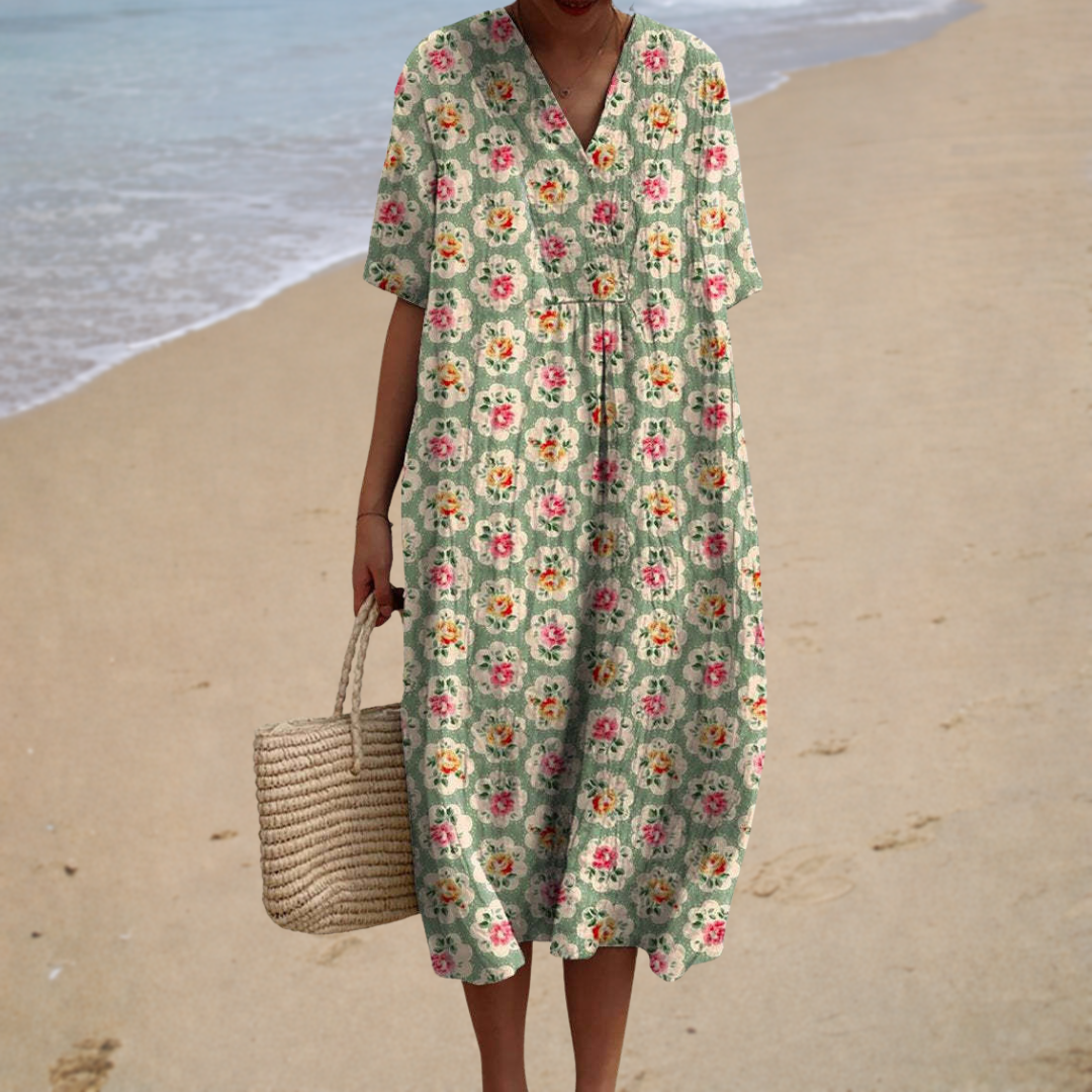 Romina | Retro Floral Dress