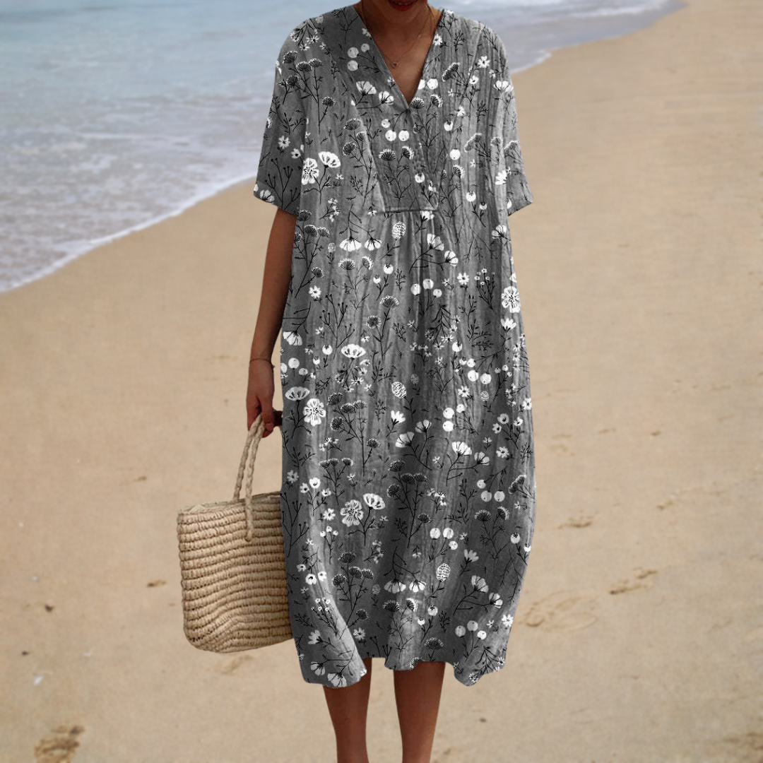 Donatella | Minimalist Floral Long Dress