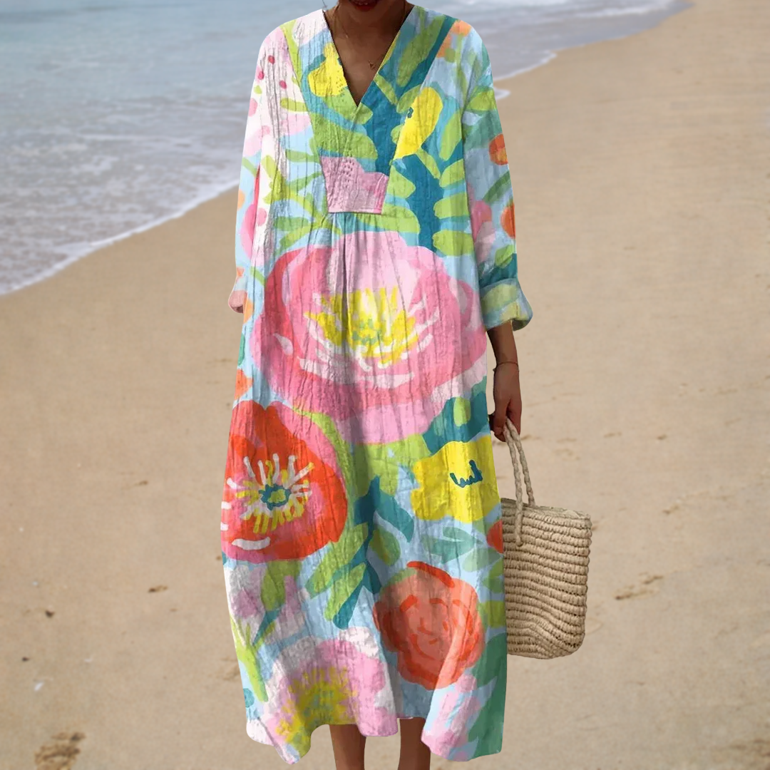 Katia | Long Floral Boho Dress