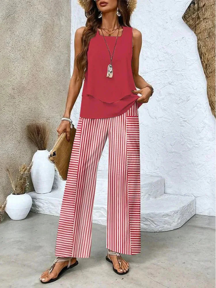 Ovelynra™ | Sleeveless top and wide-leg pants