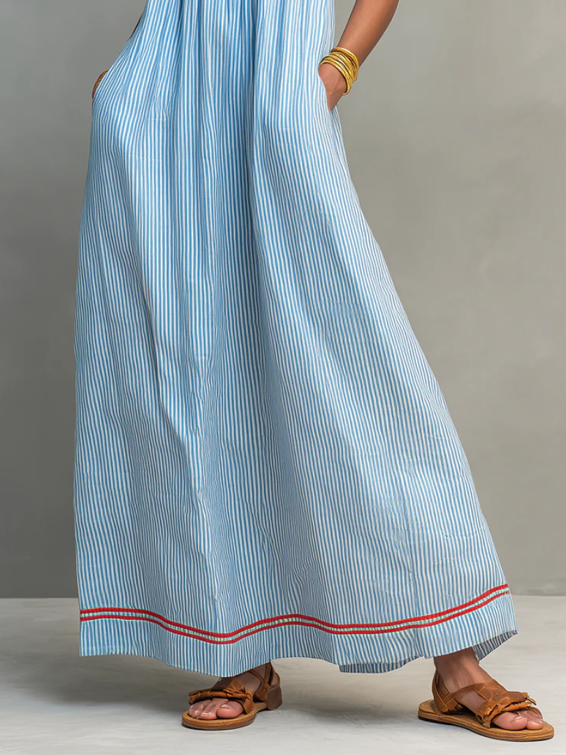 Joanne™ | Long striped dress with thin straps