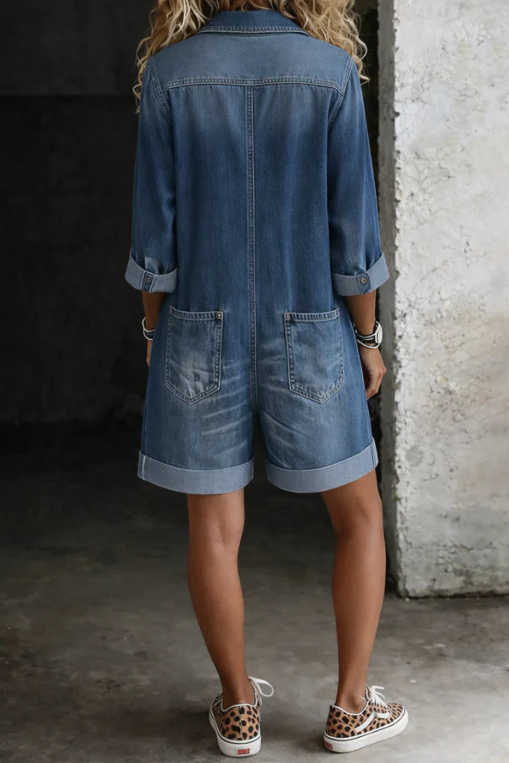 Nora | Casual Denim Jumpsuit Shorts