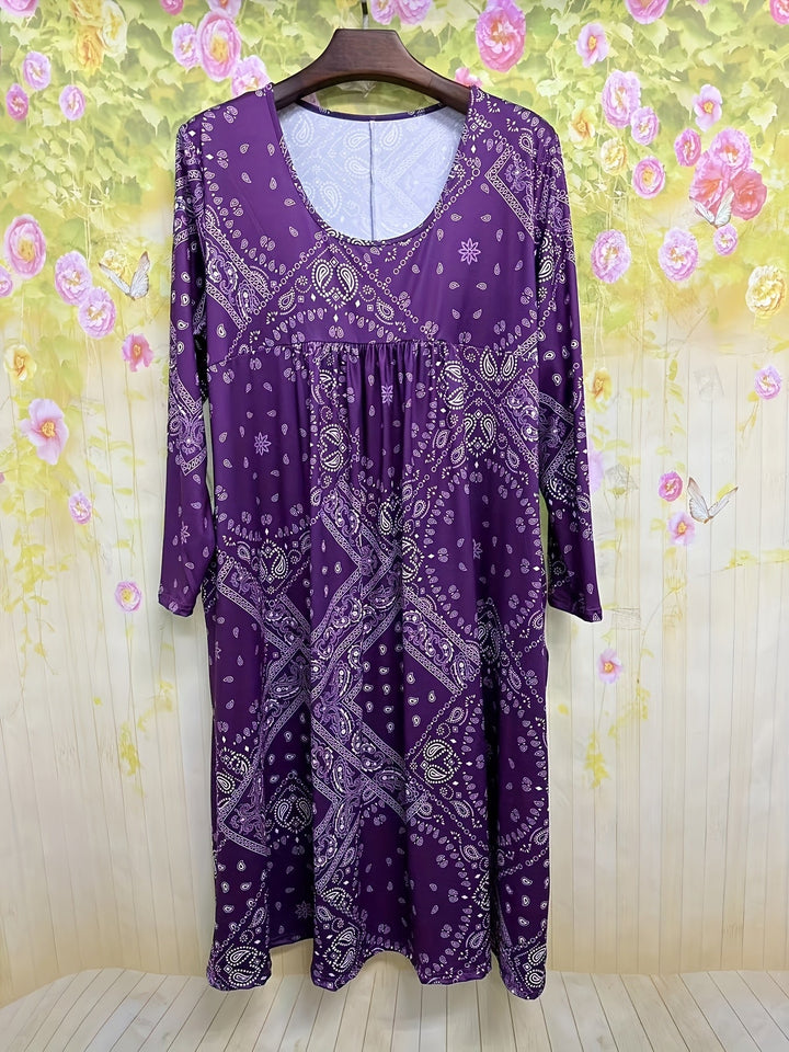 ELOWEN | Casual Long-Sleeve Midi Dress